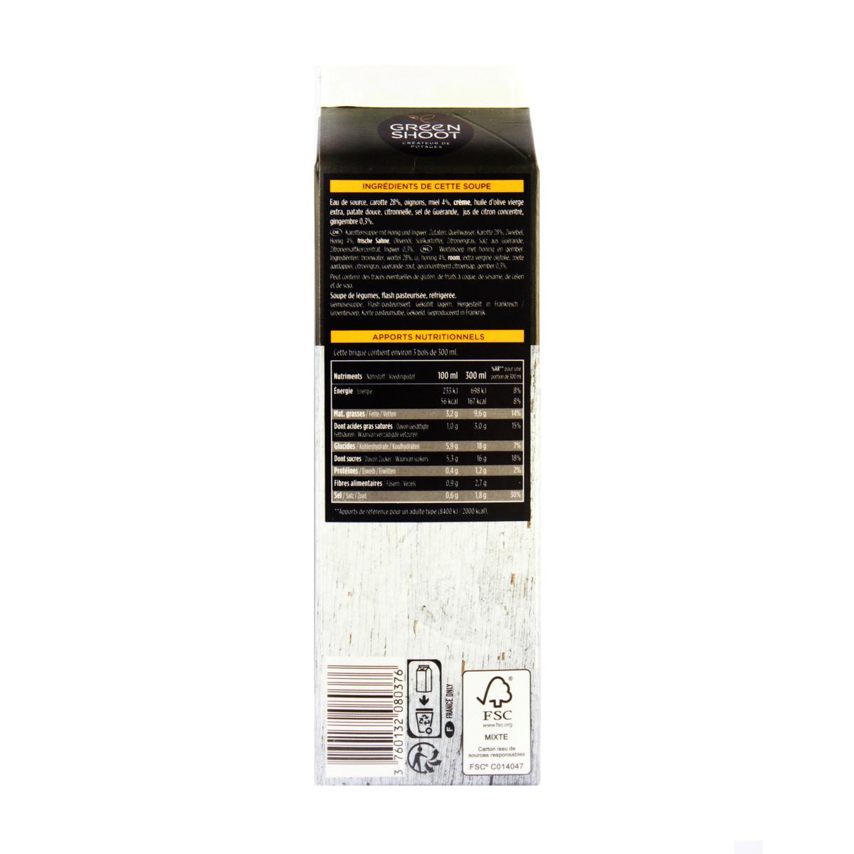 3760132080376 - Greenshoot - Soupe Fraîche Carotte Miel et Gingembre