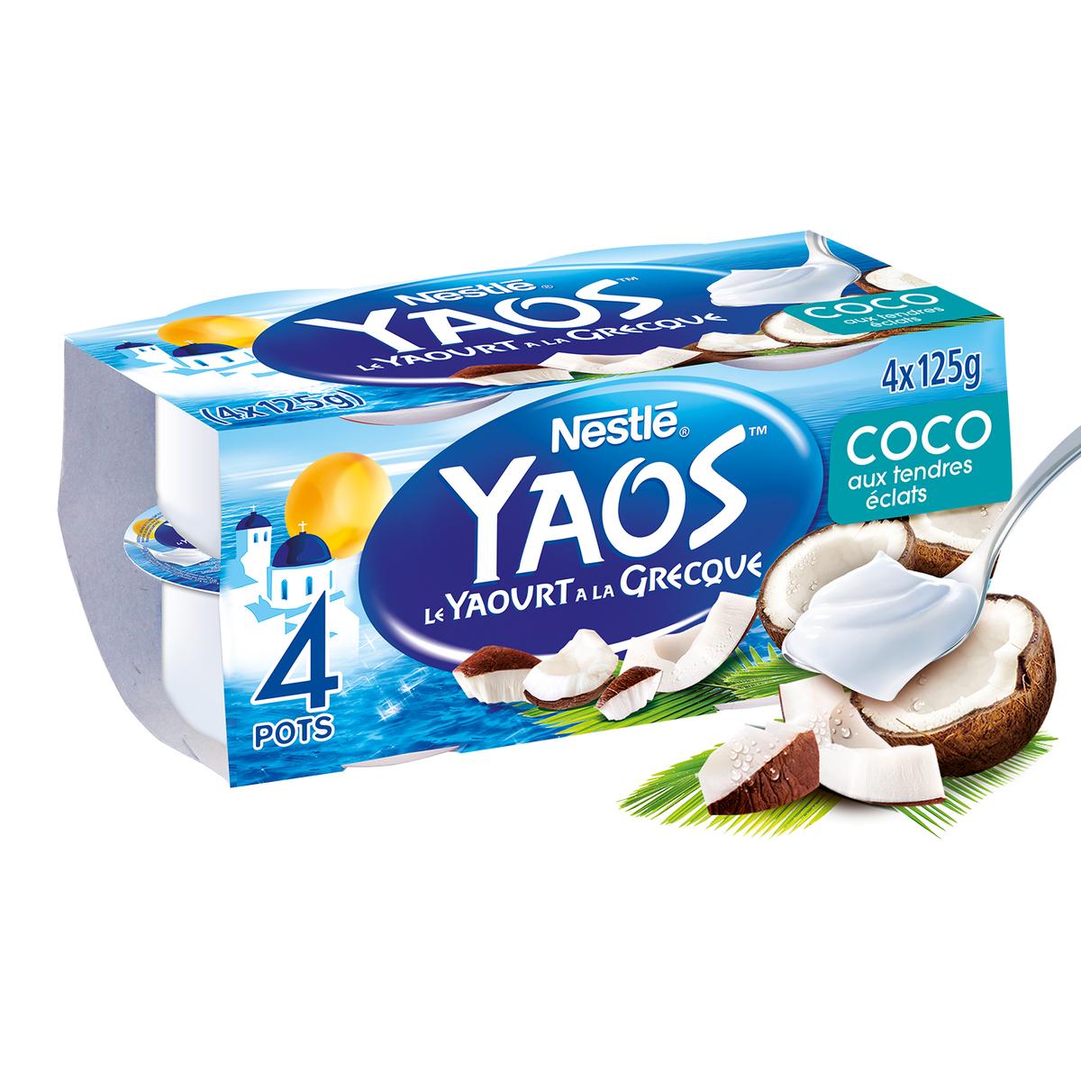 Nestle Yaos Yaourt A La Grecque Noix De Coco 4x125g Houra Fr