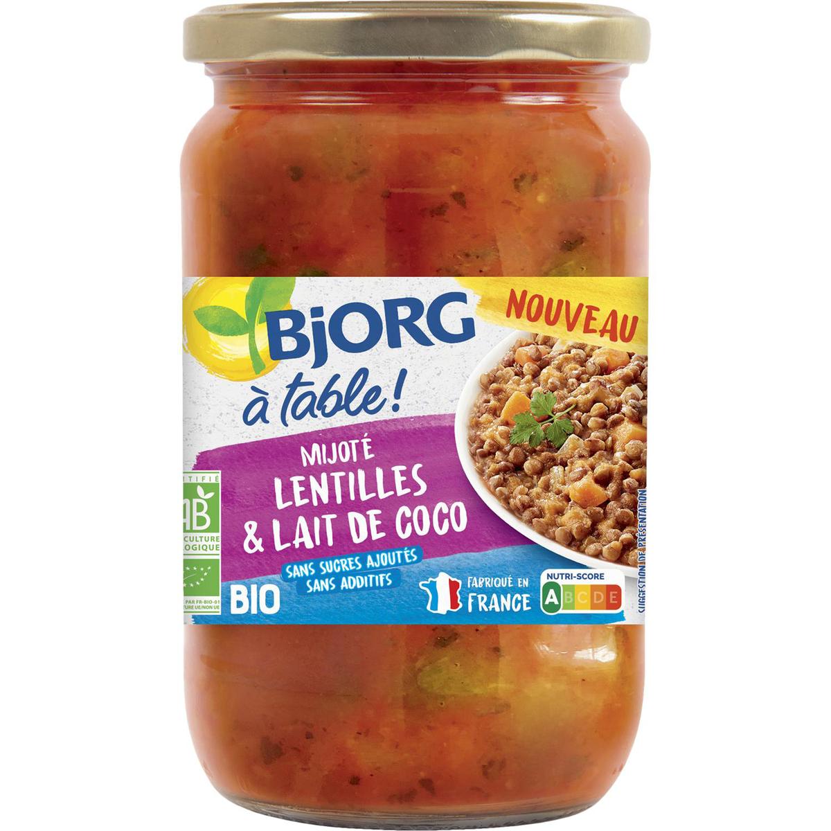 3229820801476 - Bjorg - Mijoté Lentilles et Lait de Coco Bio