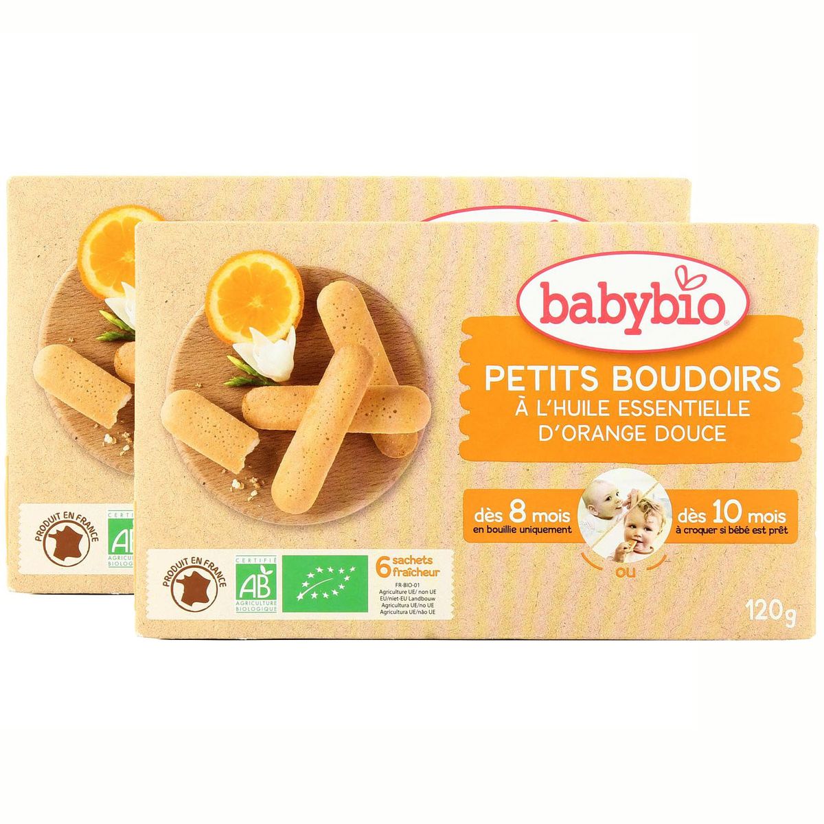 Babybio Petits Boudoirs A L Huile Essentielle D Orange Douce Bio Des 8 Mois