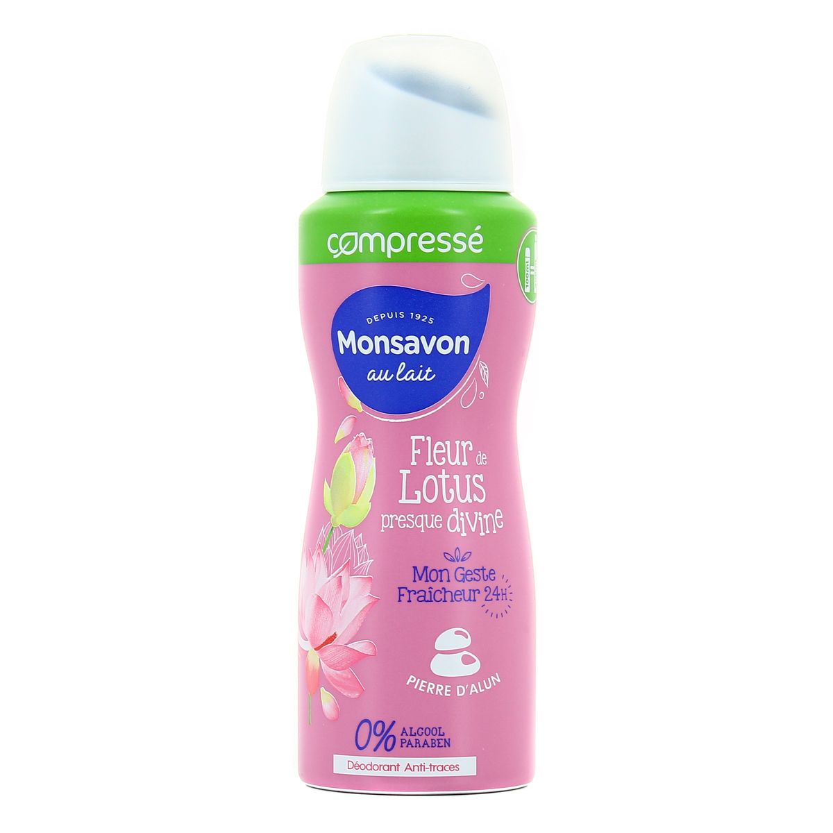 Lot 2 Déodorants Monsavon Au Lait – Pierre D’alun Et Fleur De Cerisier, Compressés, Neufs