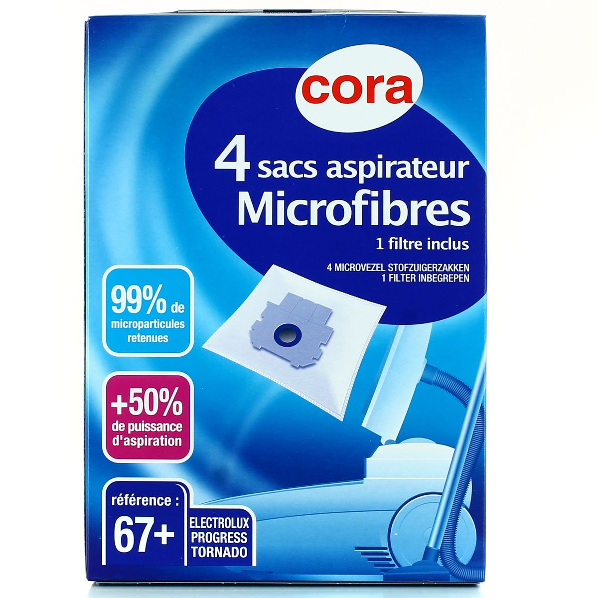 3257982204576 - Cora - Sacs aspirateur microfibres 67+- Electrolux, Tornado, Progress