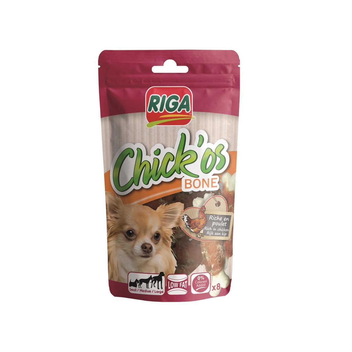 3166780045376 - Riga Chick'Os - Bone au poulet - Friandise Récompense pour chien