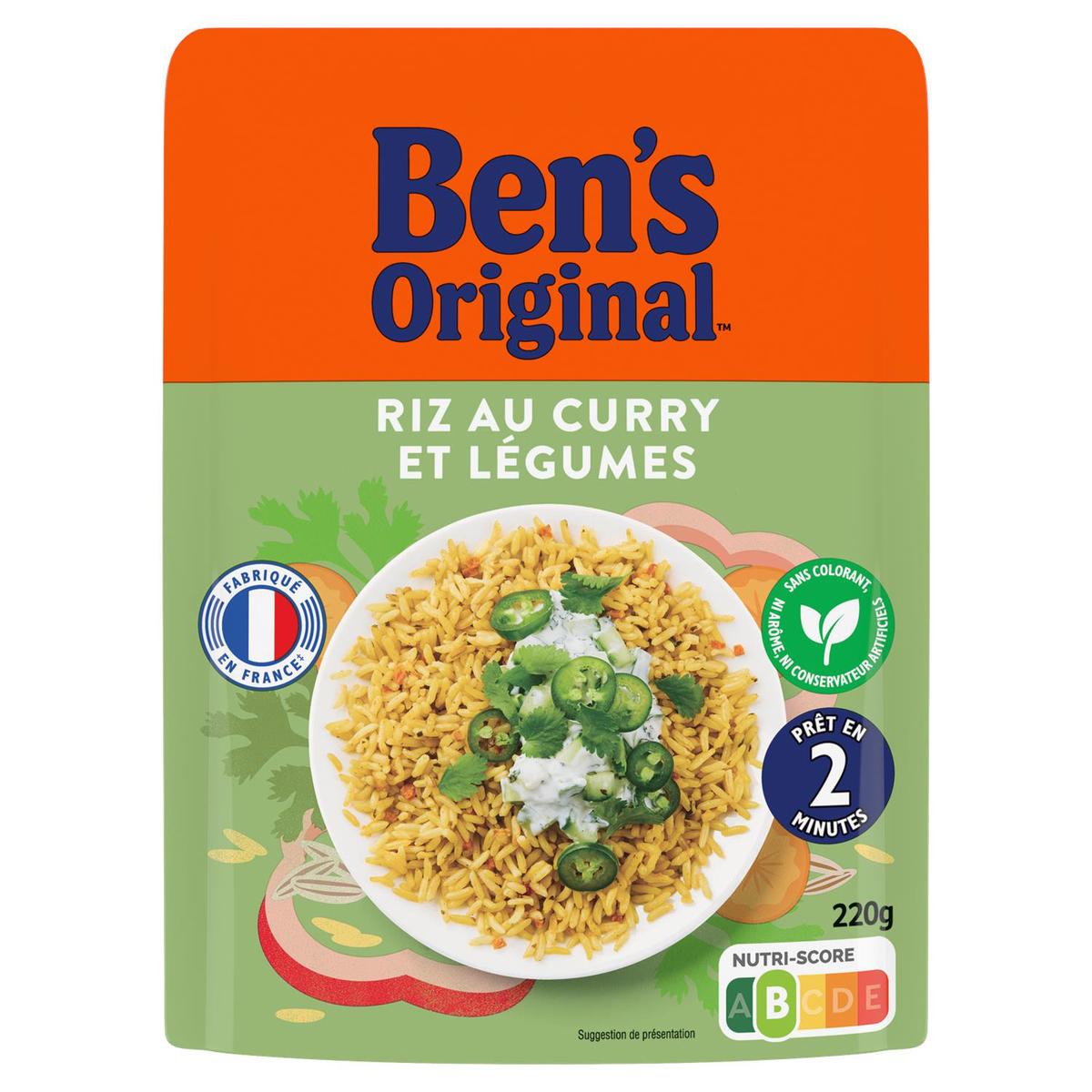 Ben's Original Riz au curry et légumes 2min 220g - DISCOUNT