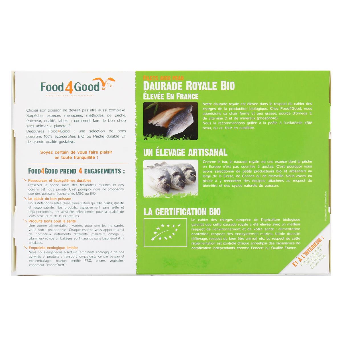 3426434000077 - Food4Good - Filets de Daurade Royale Bio avec peau