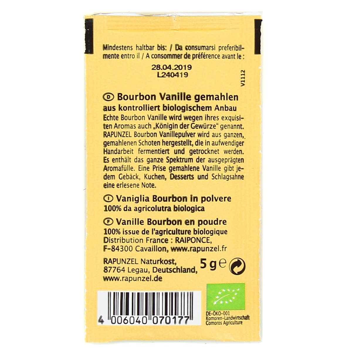 4006040070177 - Rapunzel - Vanille Bourbon en poudre