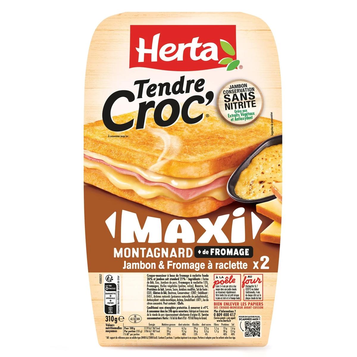 3154230815877 - Herta - Croque-Monsieur Montagnard Jambon et Fromage à Raclette
