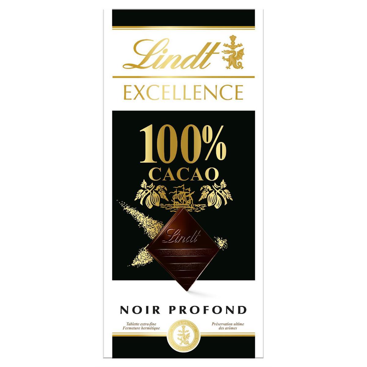 3046920016377 - Lindt - Chocolat Excellence Noir 100% Cacao