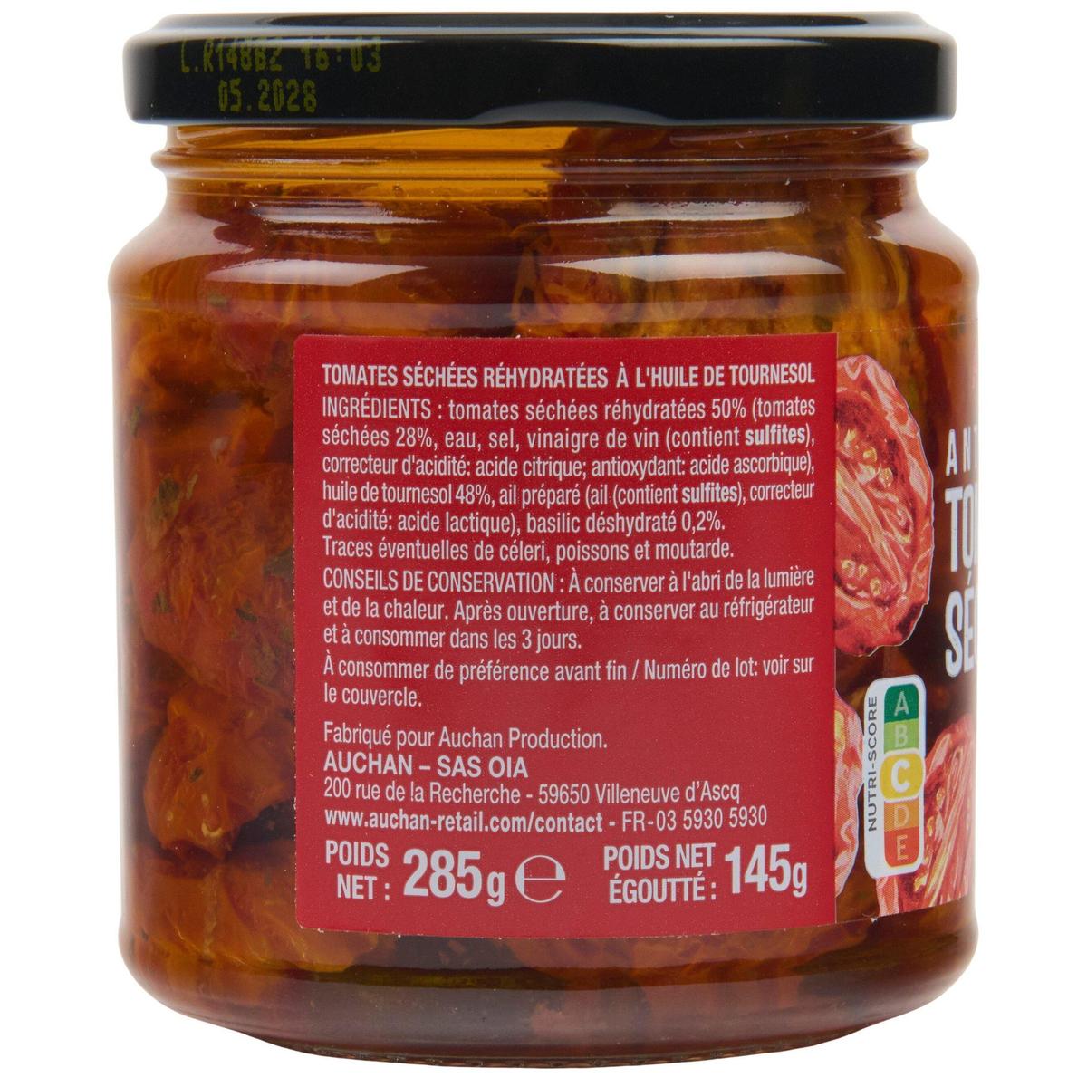 3596710427277 - Auchan - Tomates séchées à l'huile de tournesol en bocal