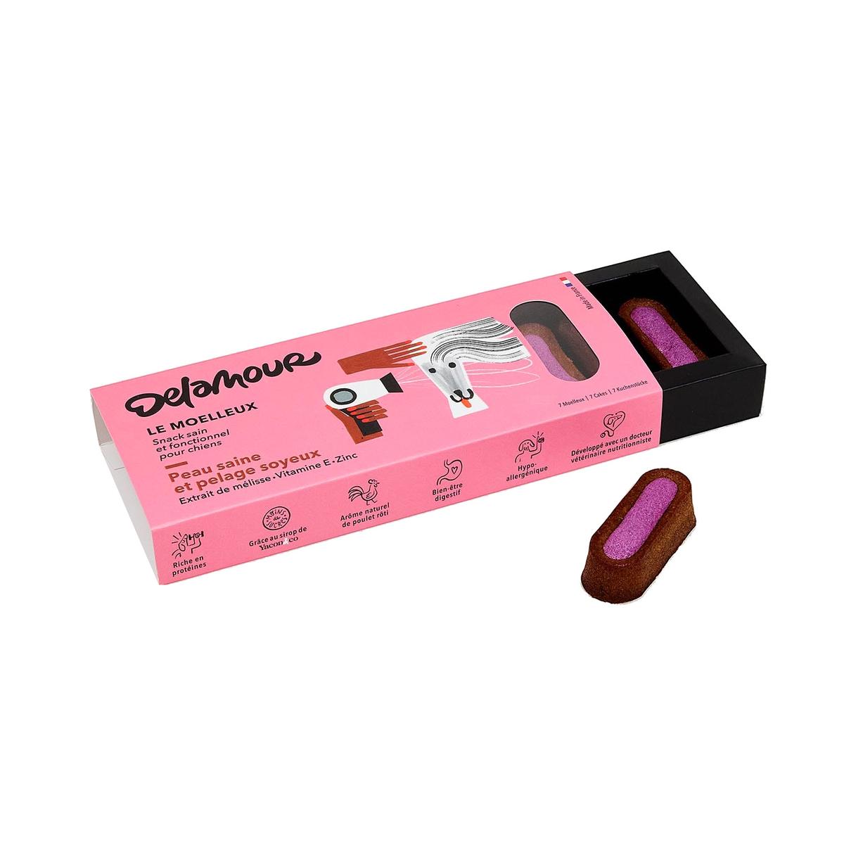 3760407550078 - Delamour - Pâtisserie Moelleux Peau et Pelage - Friandise pour chien