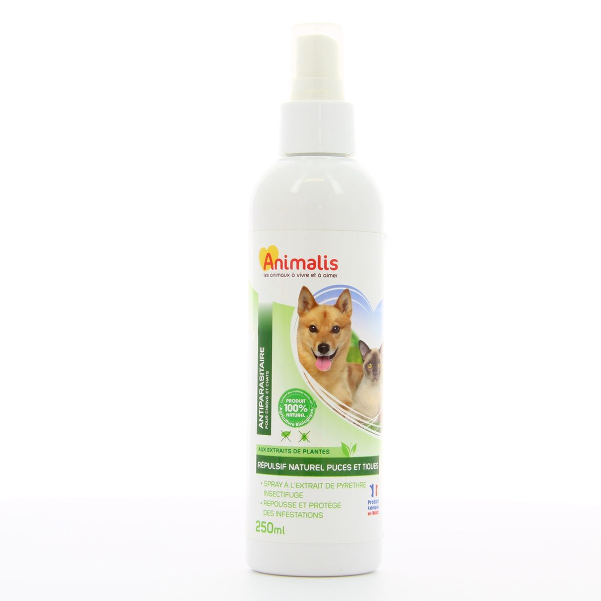 Animalis Spray Répulsif Naturel Puces Et Tiques Pour Chiens Et Chats 250ml