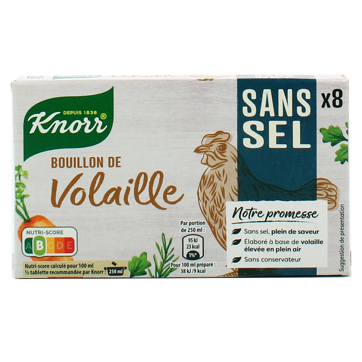 Livraison à domicile Knorr Bouillon de Cube Volaille Sans Sel, 72g