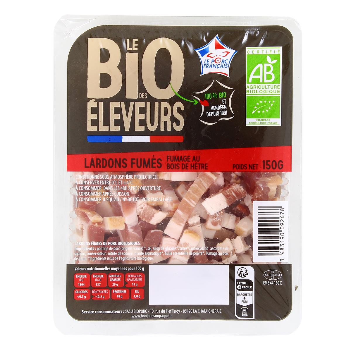 3483190092678 - Bonjour Campagne - Lardons Fumés, Bio