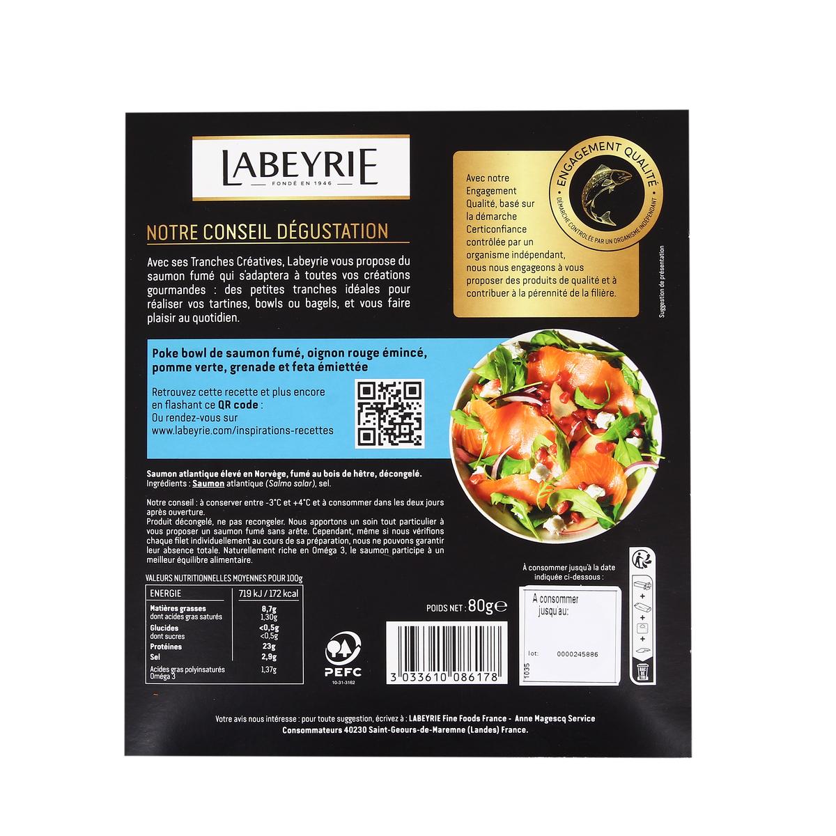 3033610086178 - Labeyrie - Saumon Fumé Découpe Façon Tranche Emincé Fin