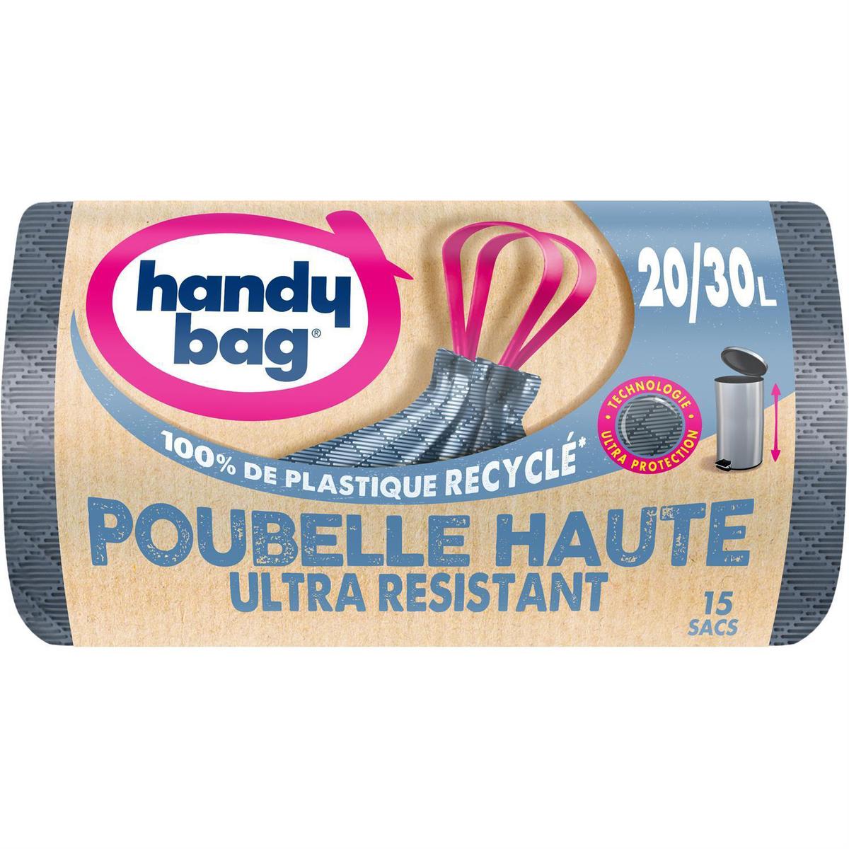 4008871217578 - Handy Bag - Sac poubelles à fixations élastiques poubelles Haute Ultra Résistant 20/30L