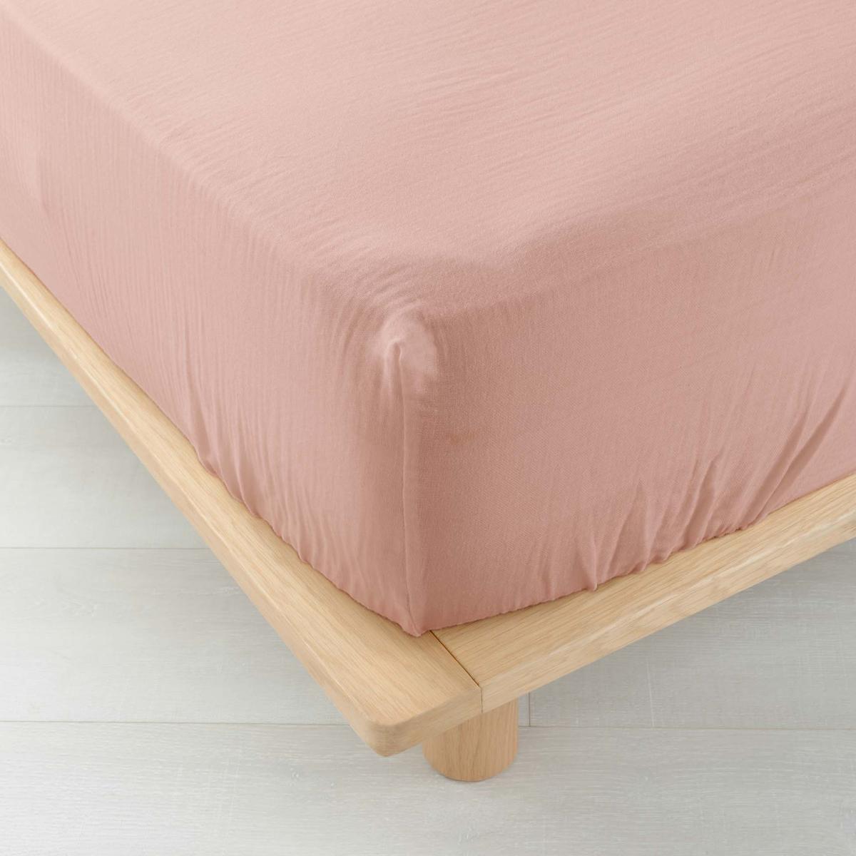 3574386448178 - Douceur D Interieur - Drap housse gaz rose 2 personnes