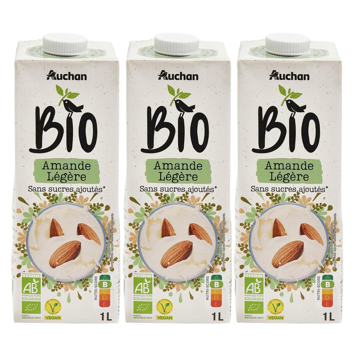 2050000409578 - Auchan BIO - Lait d'Amande légère sans sucres ajoutés bio boisson végétale