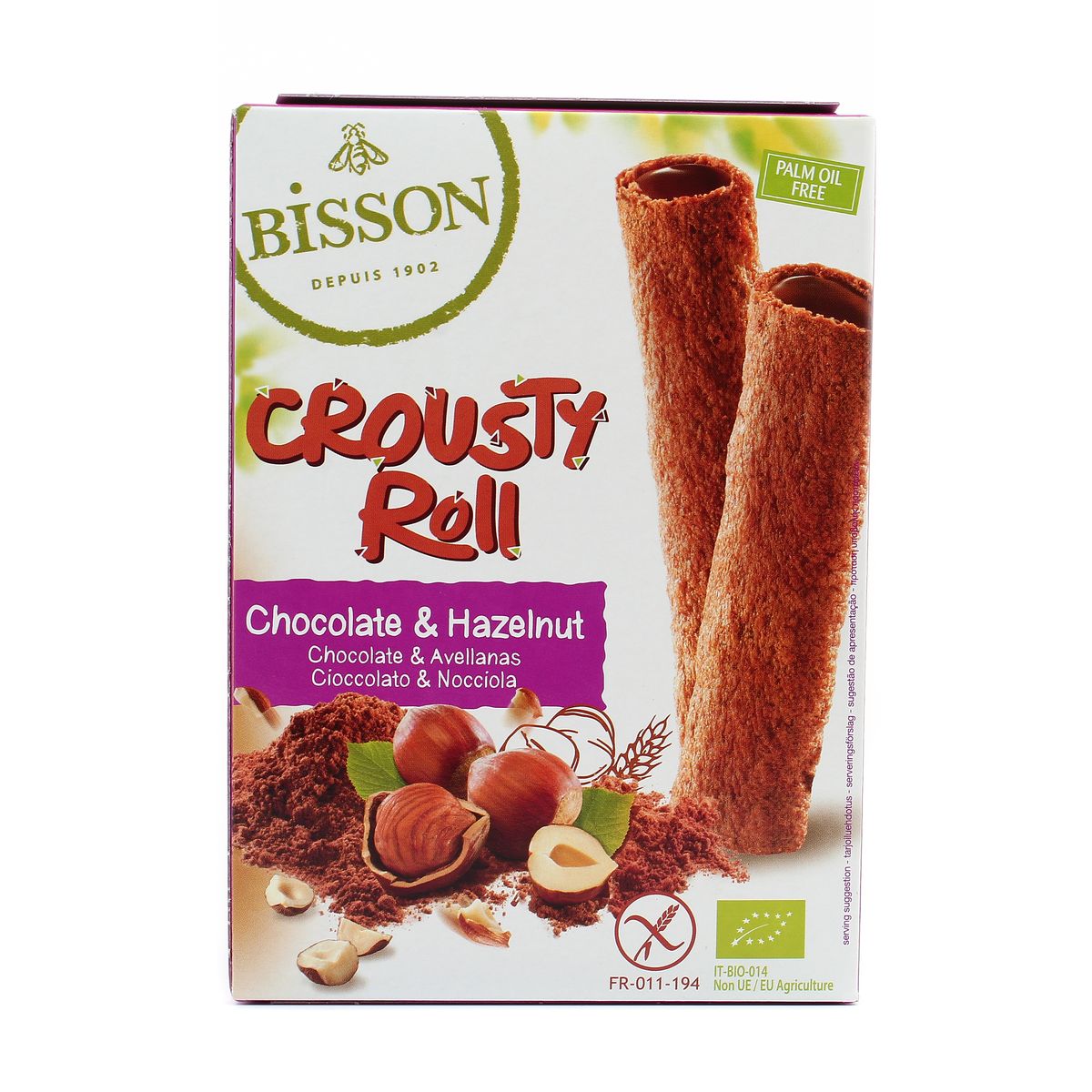 3380380070280 - Bisson - Crousty Roll Chocolat Noisette, sans gluten, Bio