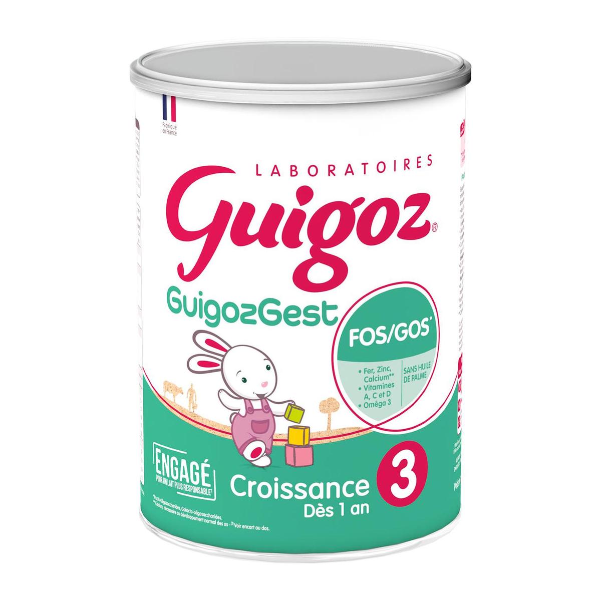 7613035124080 - Guigoz - Lait de Croissance Guigozgest 3 en Poudre Bébé Dès 12 mois