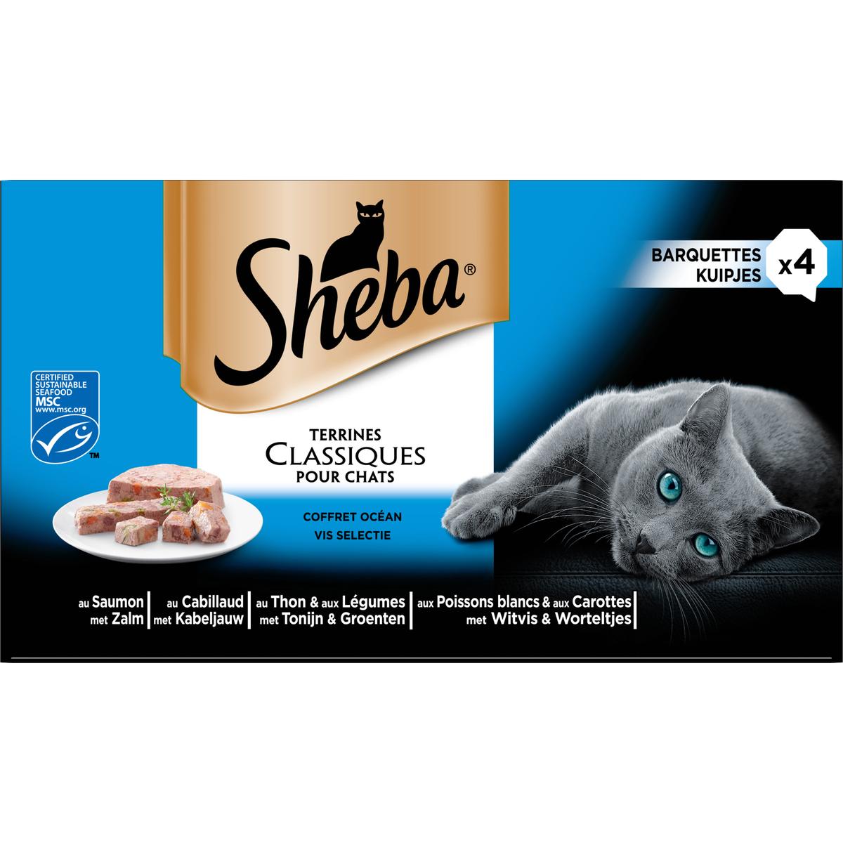 Livraison A Domicile Sheba Terrines Pour Chat Coffret Ocean 4x85g