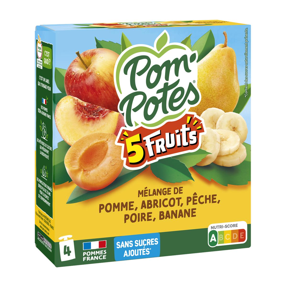 3021761202981 - Pom Potes - Compotes 5 fruits pomme abricot pêche poire banane