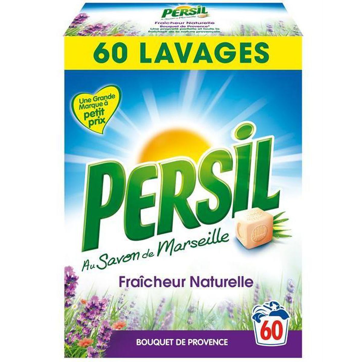 Persil Lessive en poudre au savon de Marseille Bouquet de provences 60 lavages Persil Lessive en poudre au savon de Marseille Bouquet de provences 60 lavages