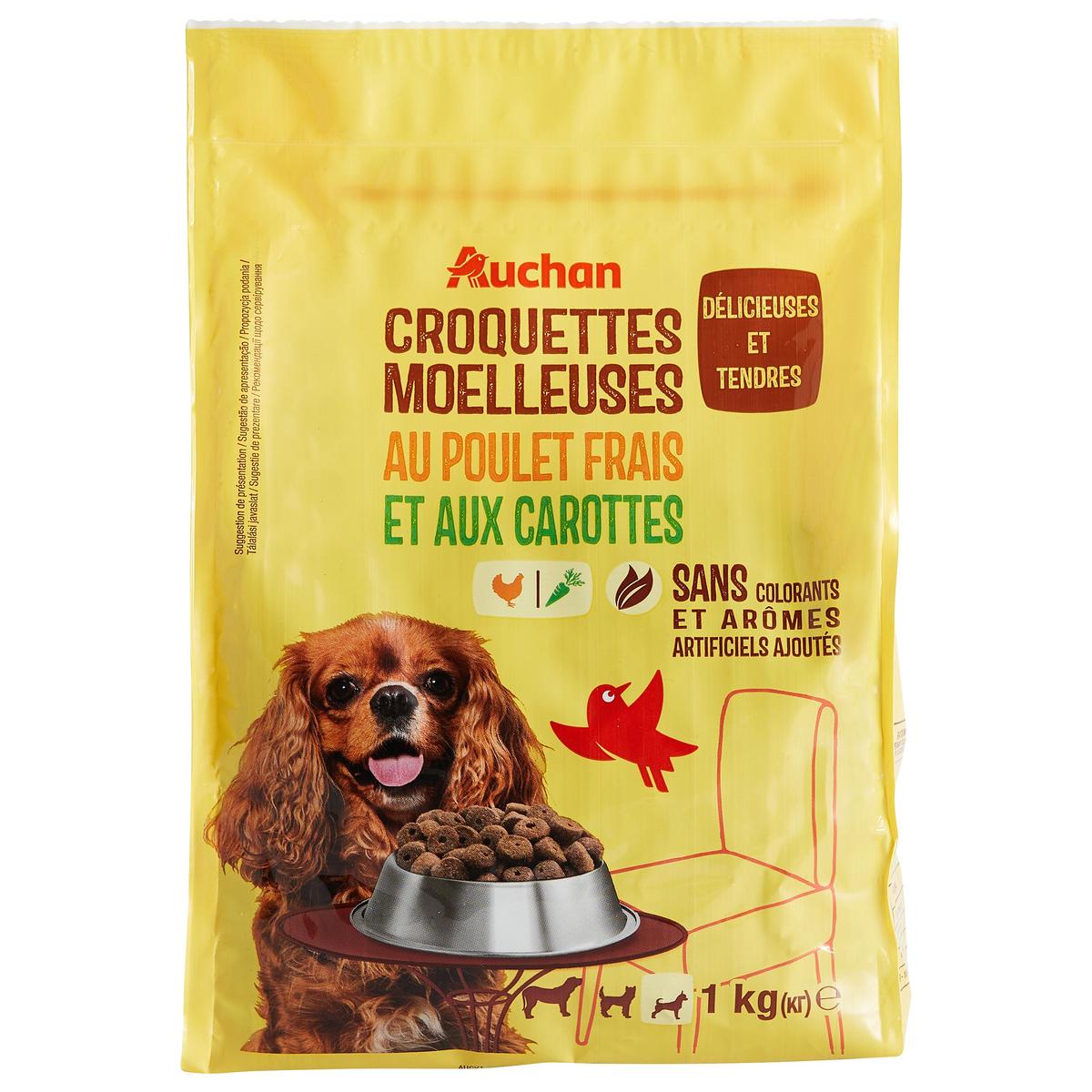 3596710523481 - Auchan - Croquettes moelleuses poulet frais carottes pour petit chien
