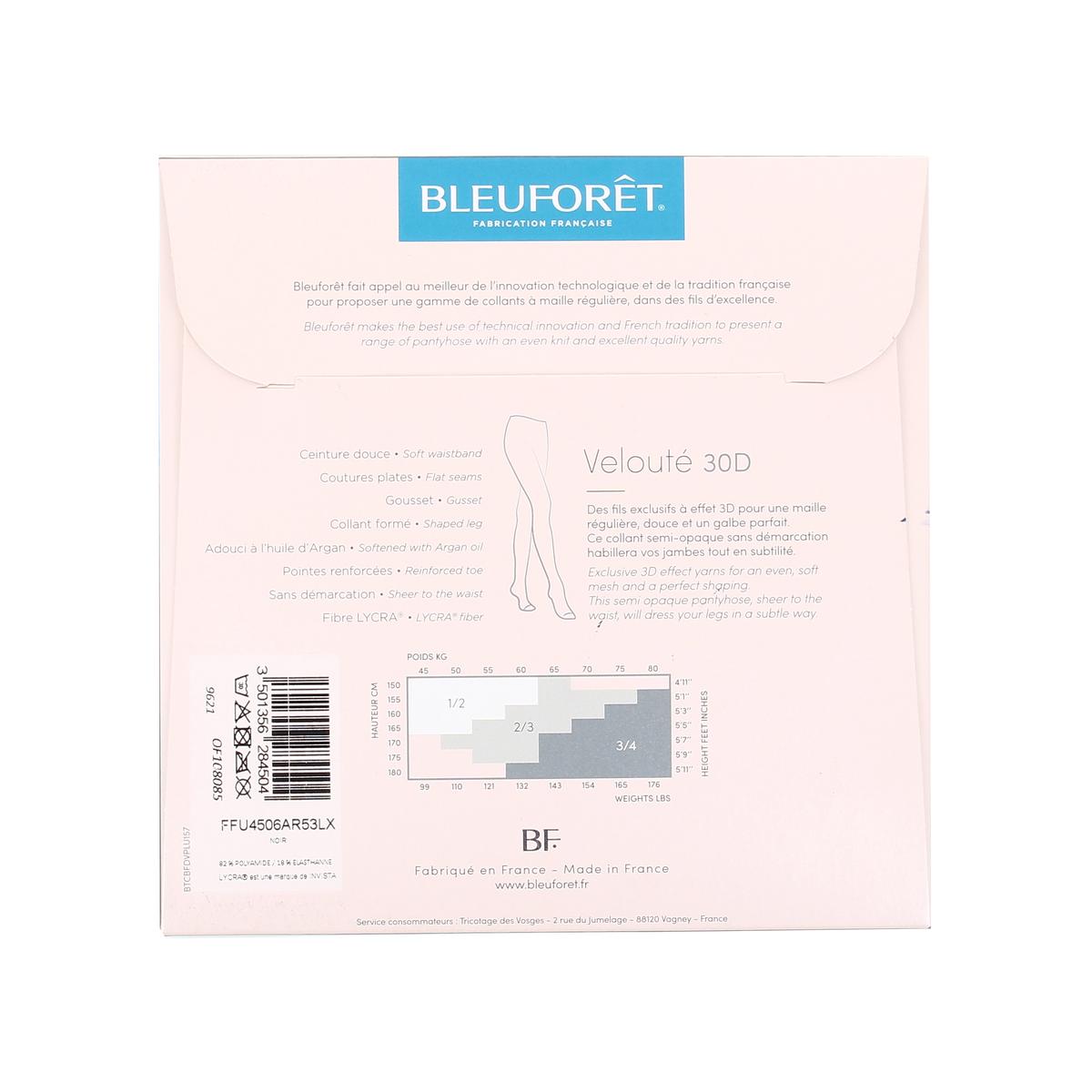 3501356284481 - Bleuforêt - Collant semi opaque Plumetis Noir 30D