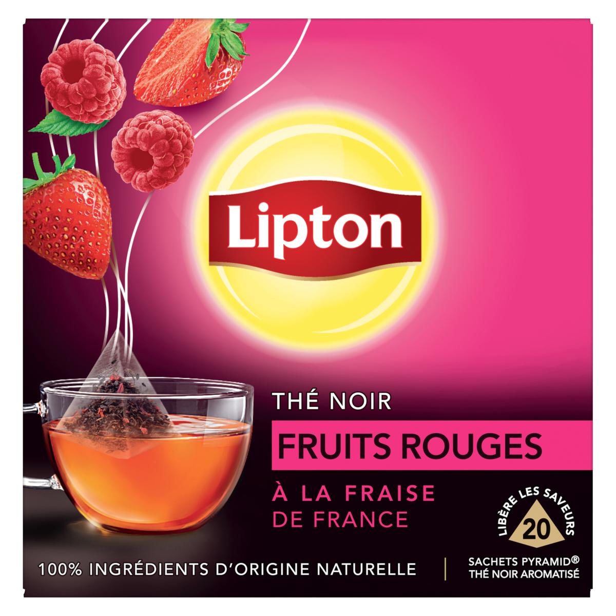 Livraison à domicile Lipton Thé Noir Fruits Rouges, 20 sachets