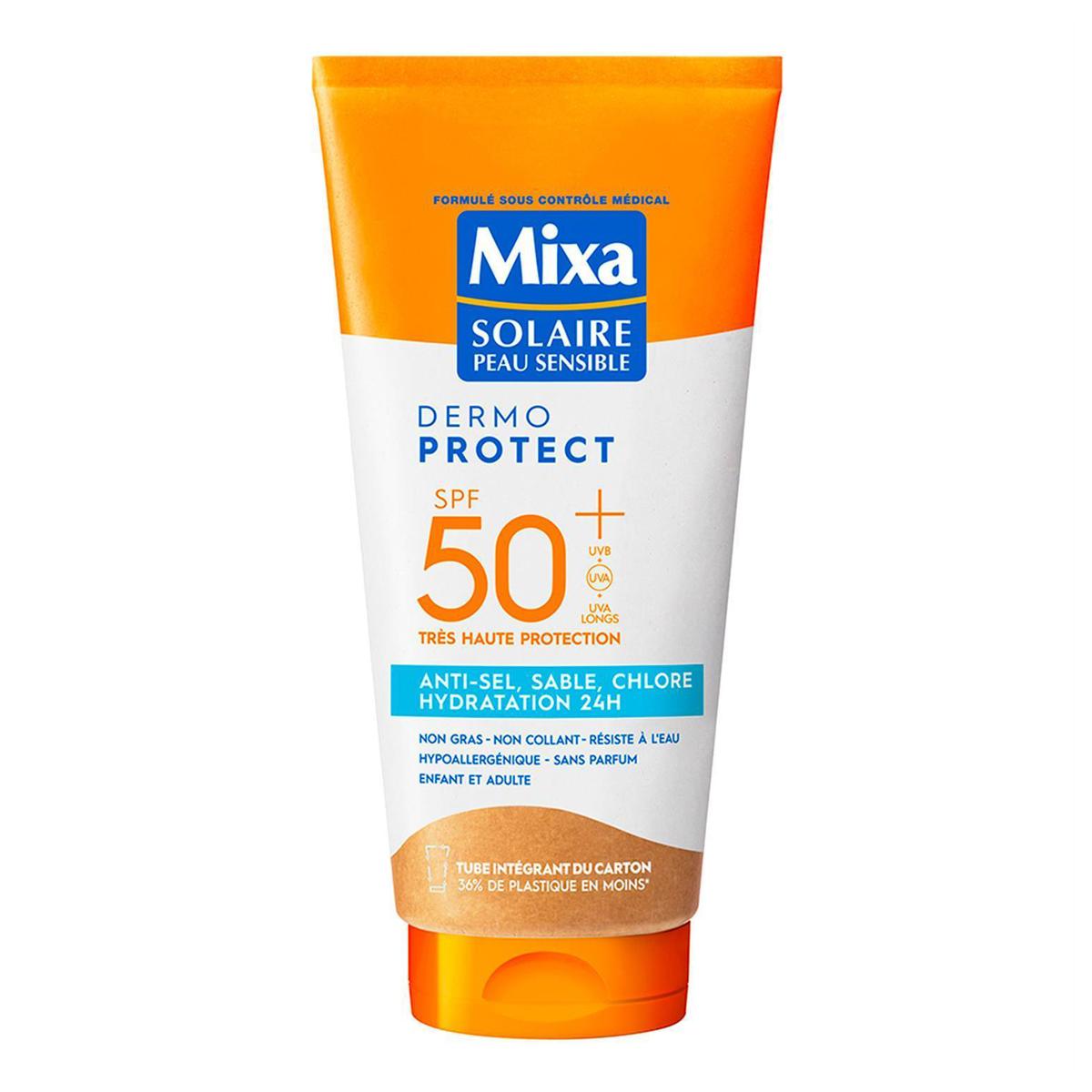 Promo Mixa Lait solaire Anti-sel, sable, chlore et hydratation SPF50+