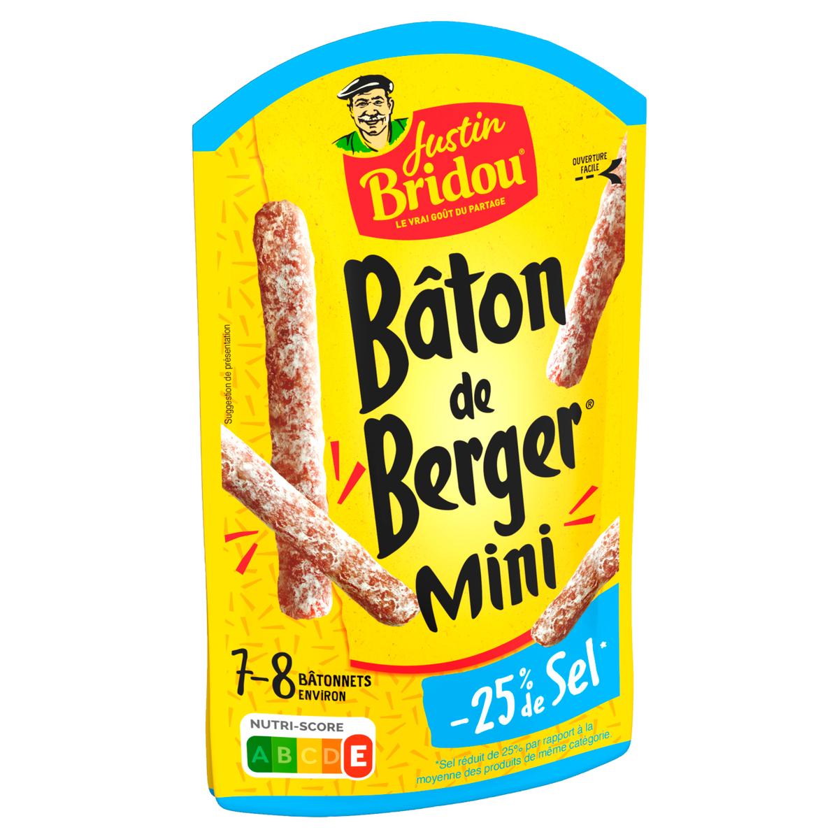 3449865267482 - Justin Bridou - Saucisson Mini Bâton de Berger Taux de Sel Réduit*