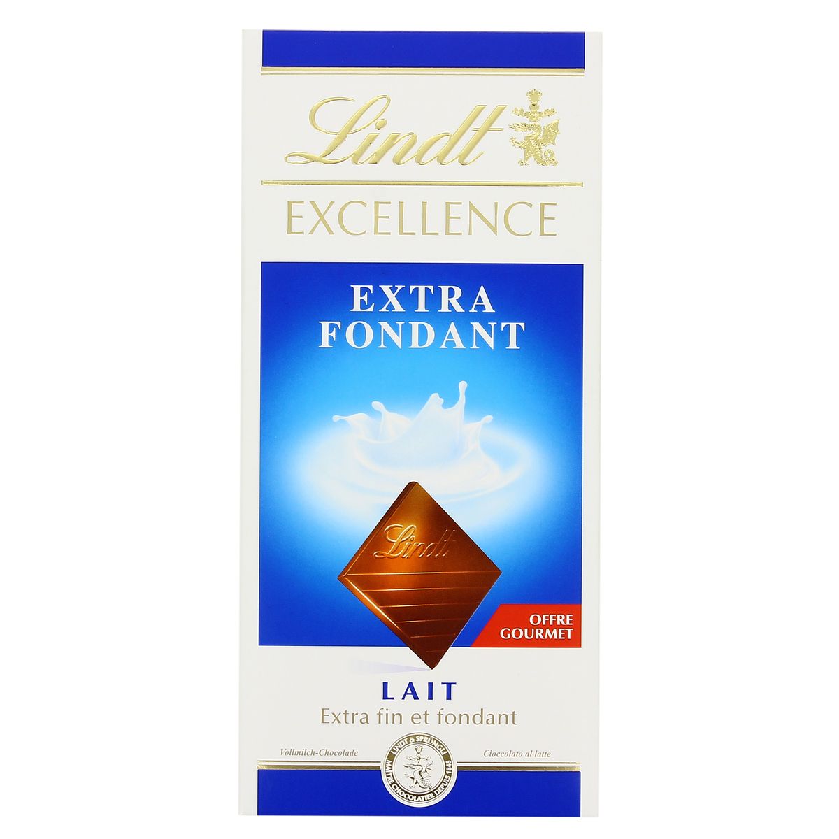 Chocolat au lait extra Lindt 100g - 21 tablettes