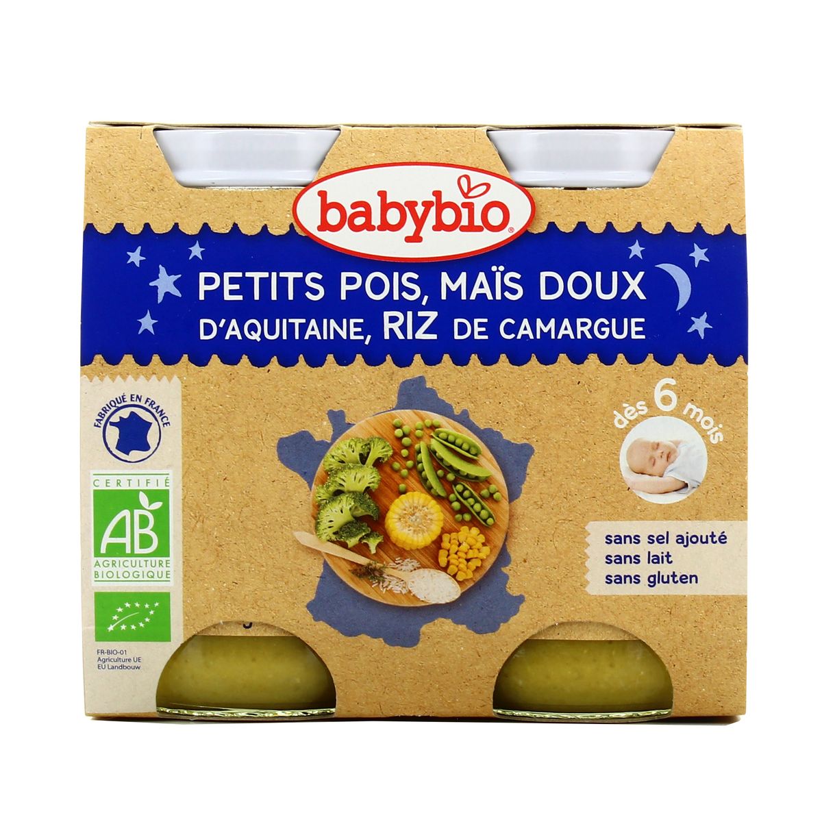 3288131510583 - Babybio - Petit pois maïs riz bio Pots Bébé dès 6 mois