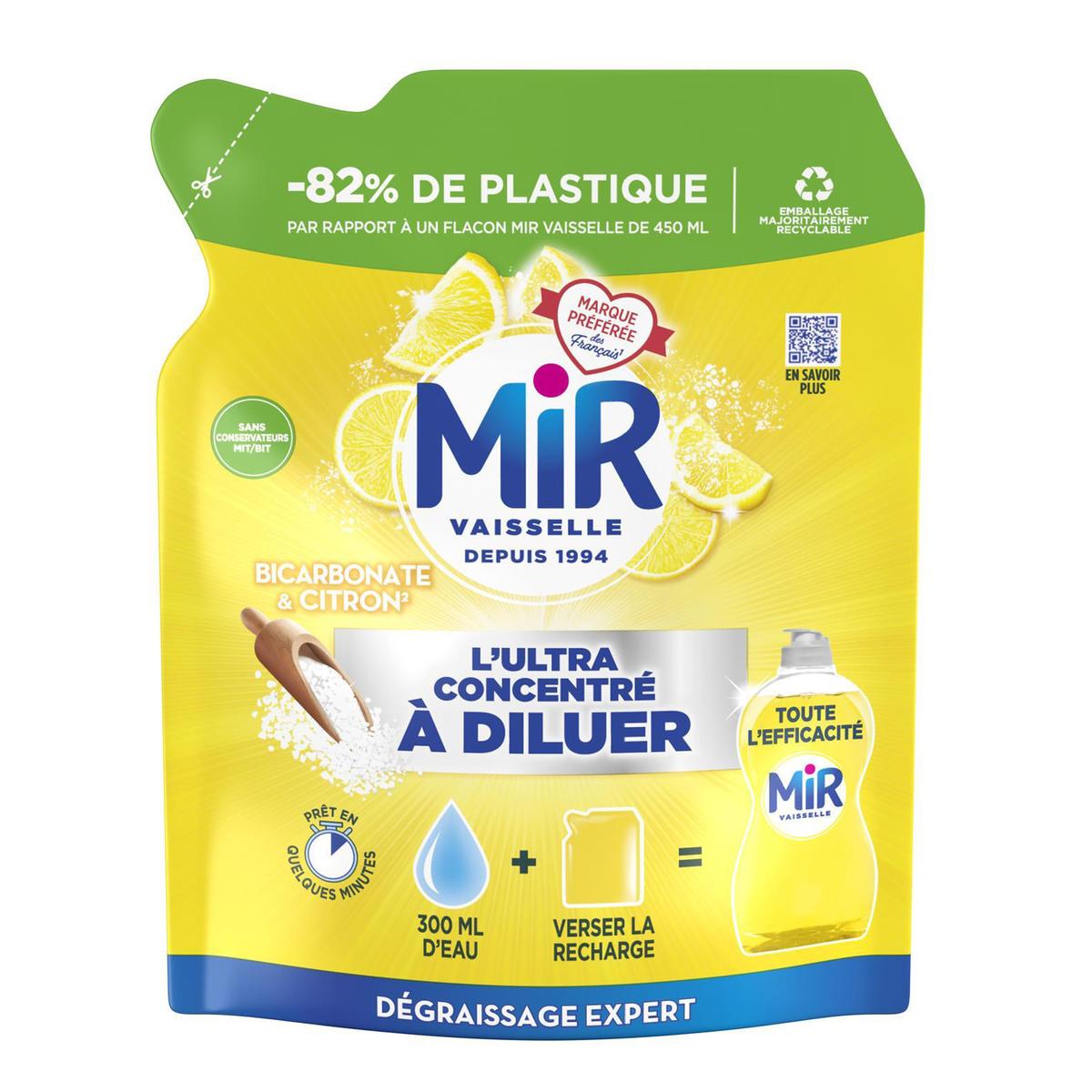 3178041365383 - Mir - Liquide vaisselle concentré à diluer Bicarbonnate et Citron