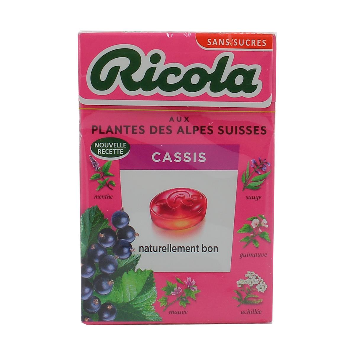 RICOLA CASSIS SANS SUCRE 50G X20