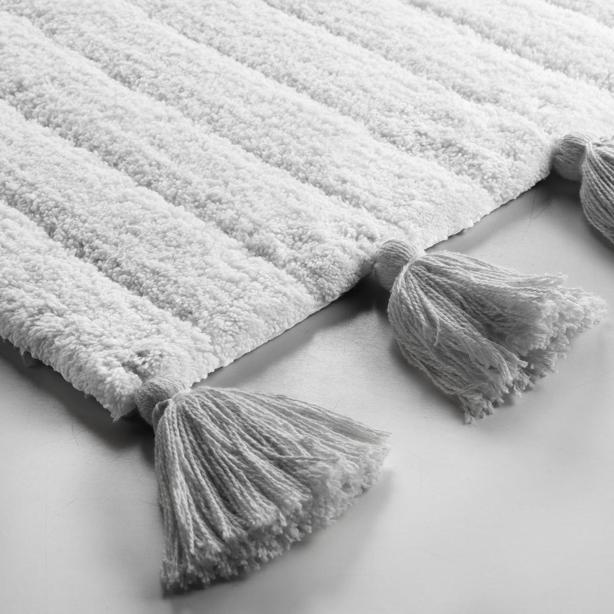 3574388016283 - Douceur D Interieur - Tapis bain + pompon coton blanc