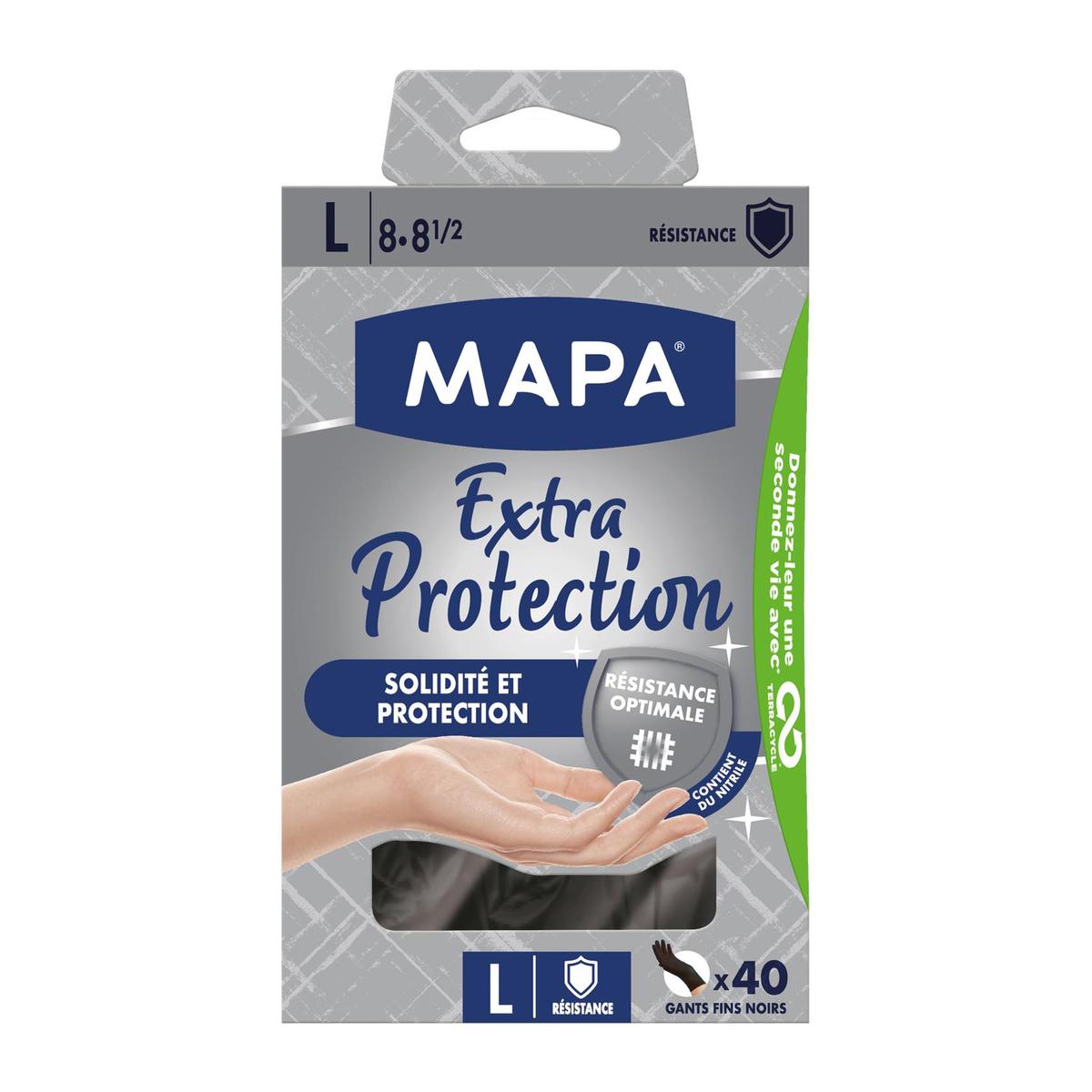 3384129350084 - Mapa - Gants fins noirs extra protection taille L