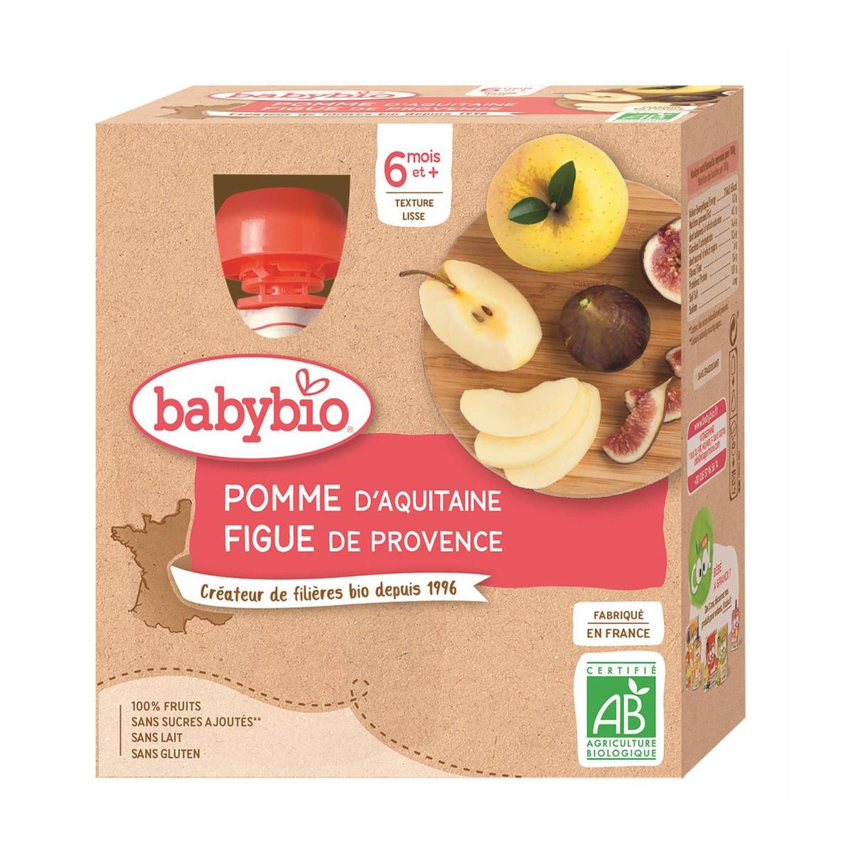 Acheter Babybio Pomme, Figue de Provence Bio Gourdes Bébé Dès 6 mois