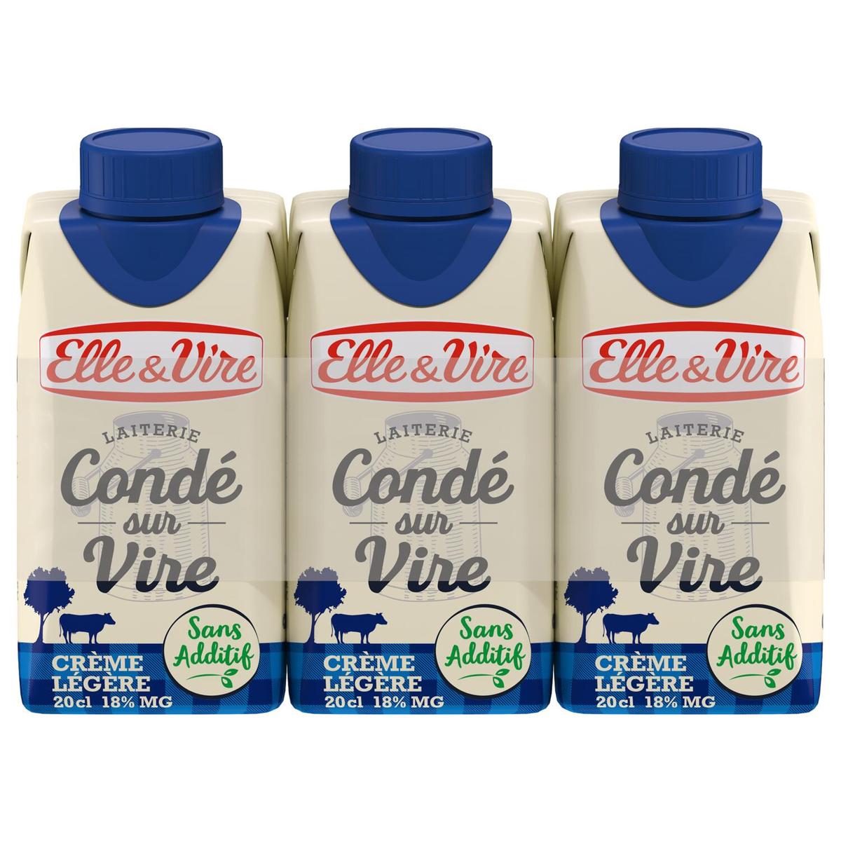 3451790010484 - Elle&Vire - Crème Uht Fluide Légère Condé Sur Vire 18% Mg