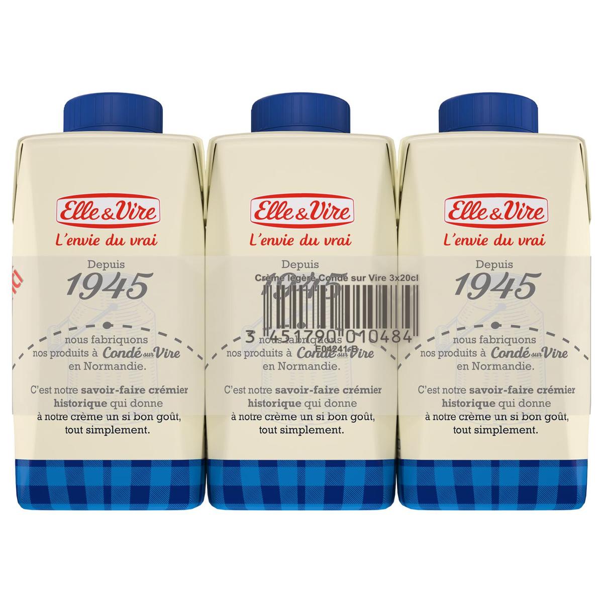 3451790010484 - Elle&Vire - Crème Uht Fluide Légère Condé Sur Vire 18% Mg
