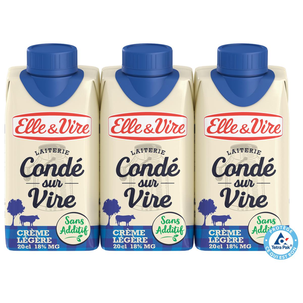 3451790010484 - Elle&Vire - Crème Uht Fluide Légère Condé Sur Vire 18% Mg