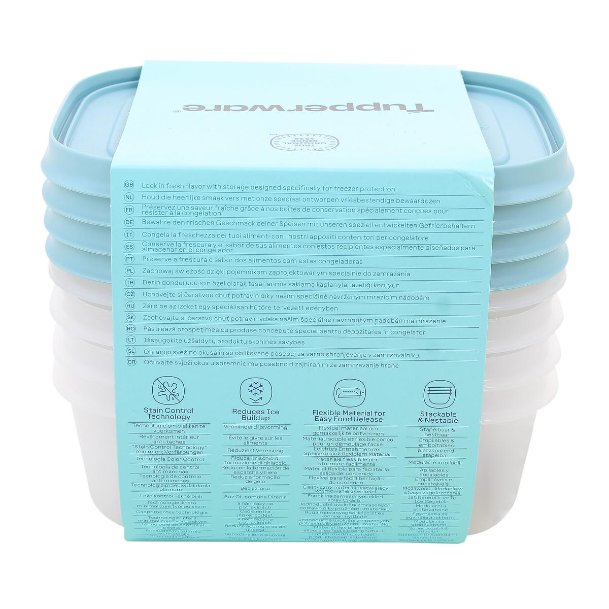 Lot 4 Boîtes Modulaires Tupperware Bleues - Tailles Différentes - Occasion