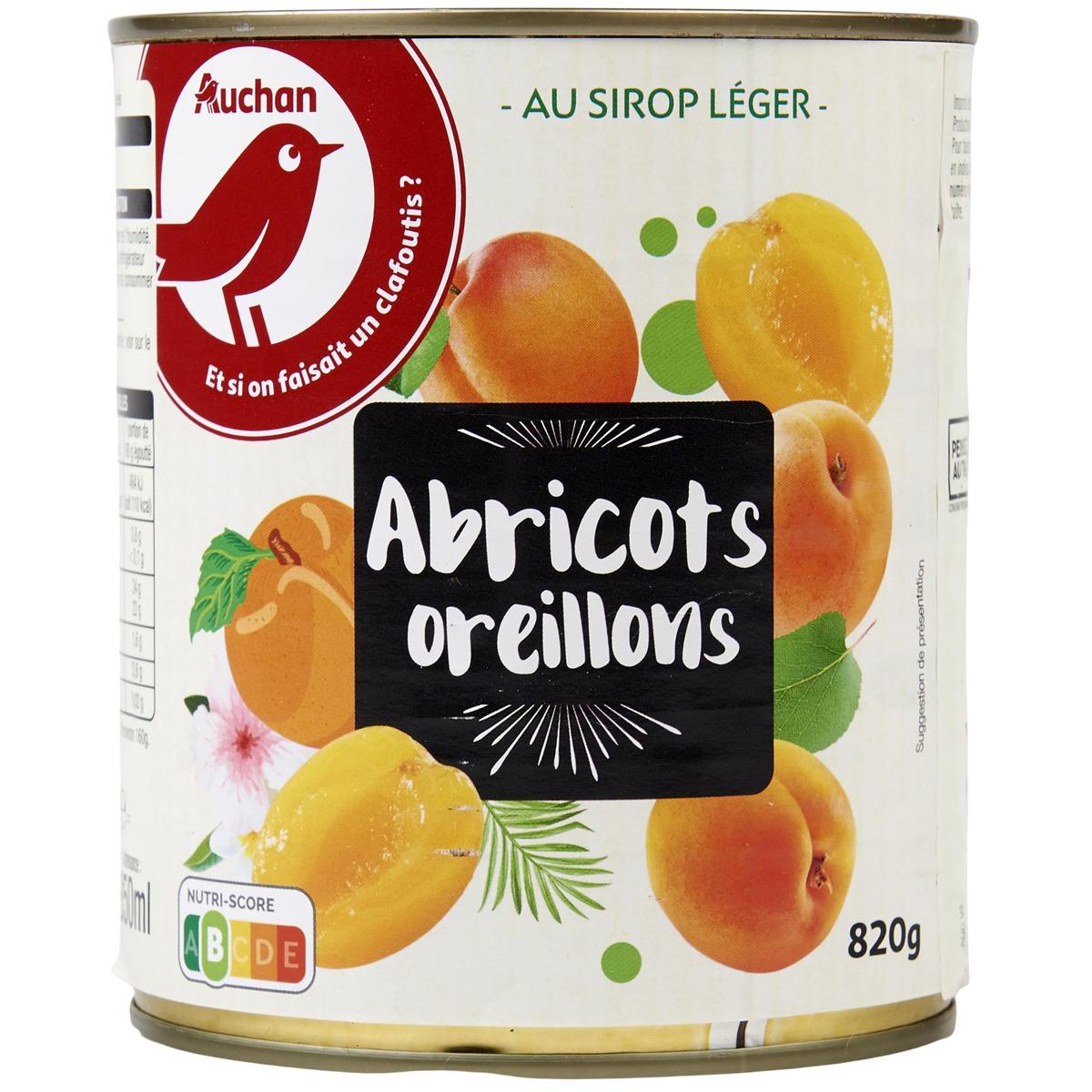 3596710441884 - Auchan - Abricots en oreillons au sirop léger