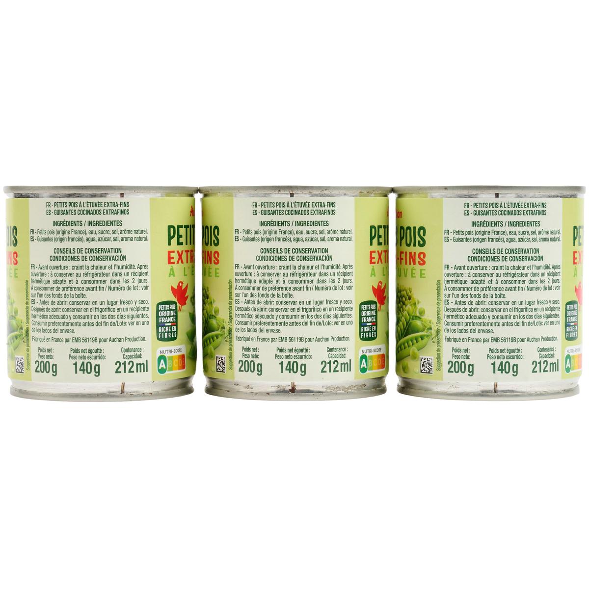 3596710443284 - Auchan - Petits pois extra-fins étuvés