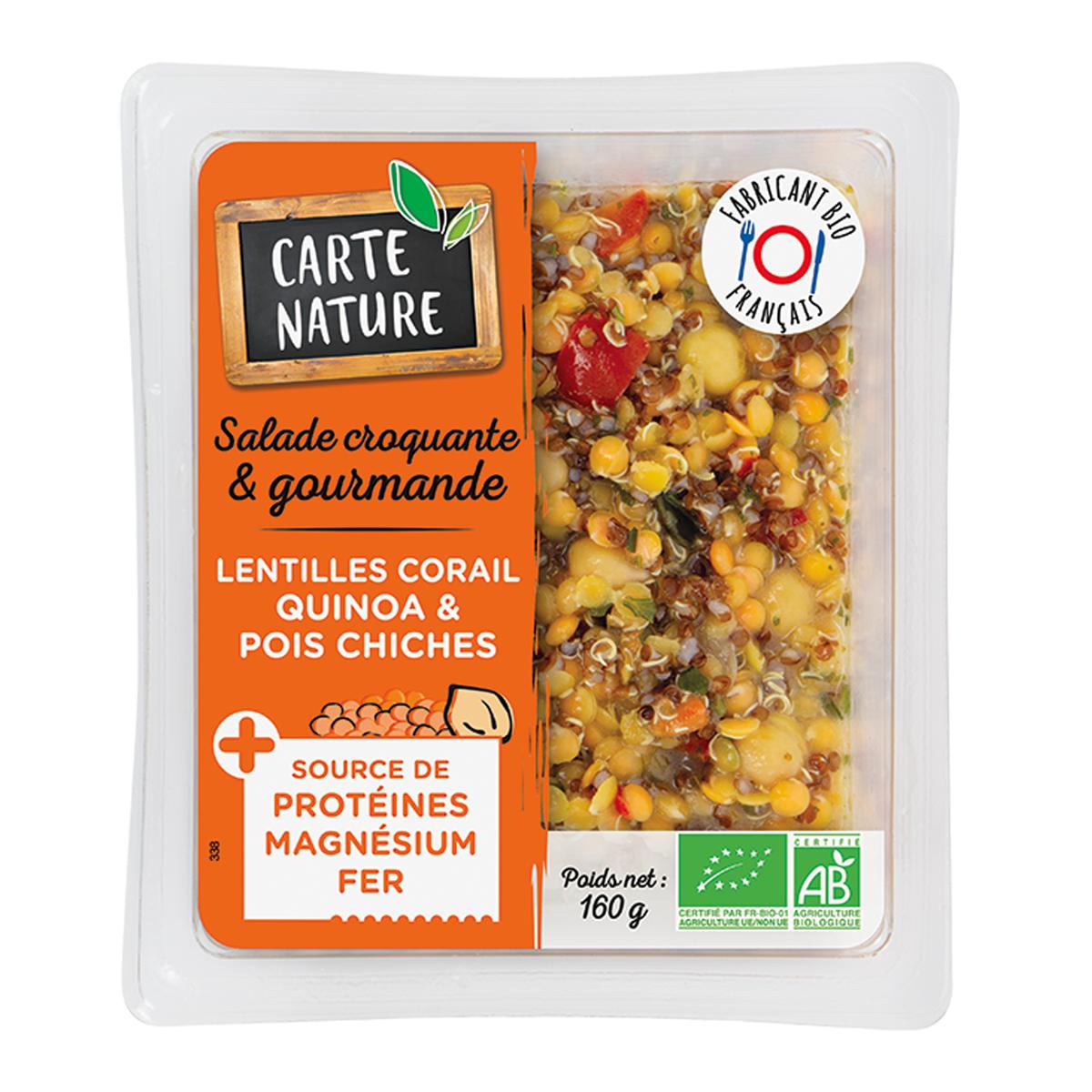 3700477663384 - Carte Nature - Salade bio Lentille Corail Quinoa Pois chiche