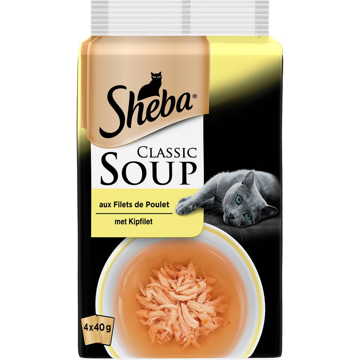 Sheba Classic Soup Sachets fraîcheur aux filets de poulet pour chat