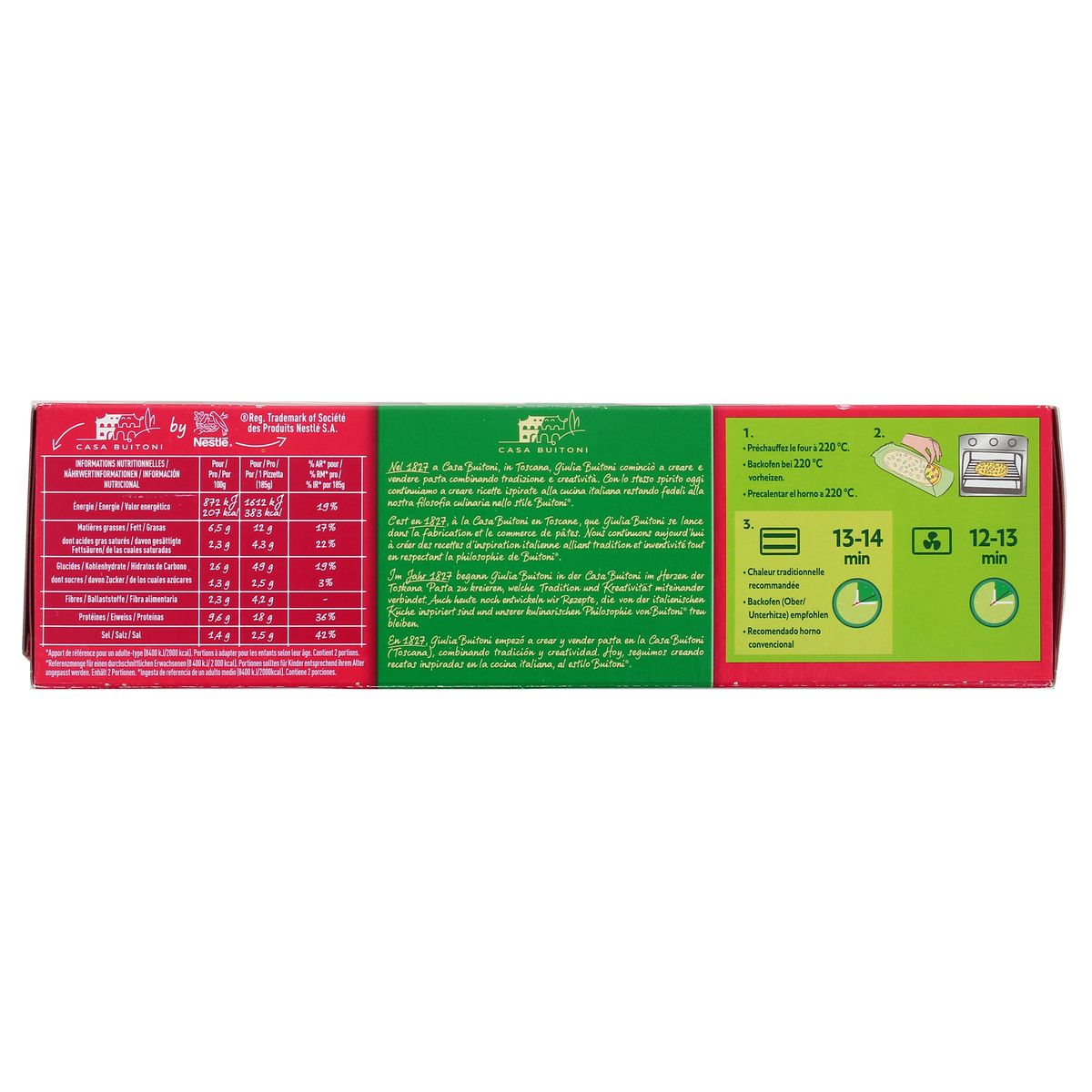 7613037044584 - Buitoni Pizzetta - 2 Mini Pizzas Prosciutto - Pizzetta Mozzarella, Jambon 2x185g