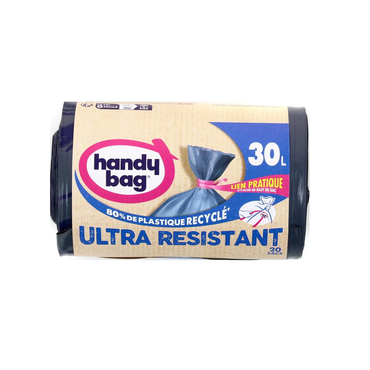 HANDY BAG Sacs poubelle à poignée 20/30L 15 sacs pas cher 