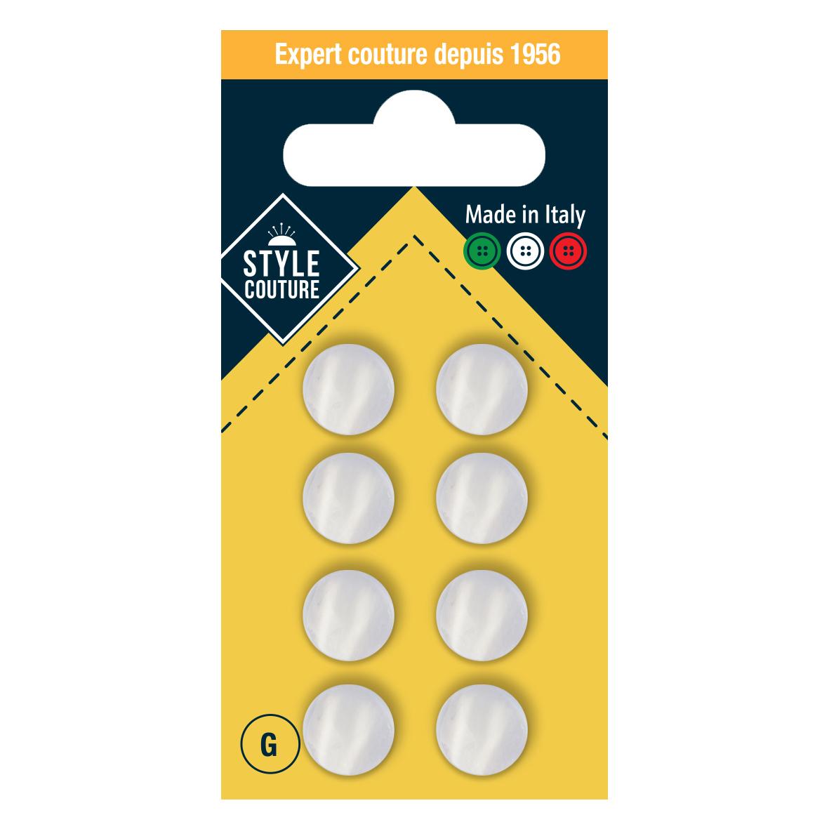 3040695840885 - Style couture - Boutons queue nacre Blanc 11mm