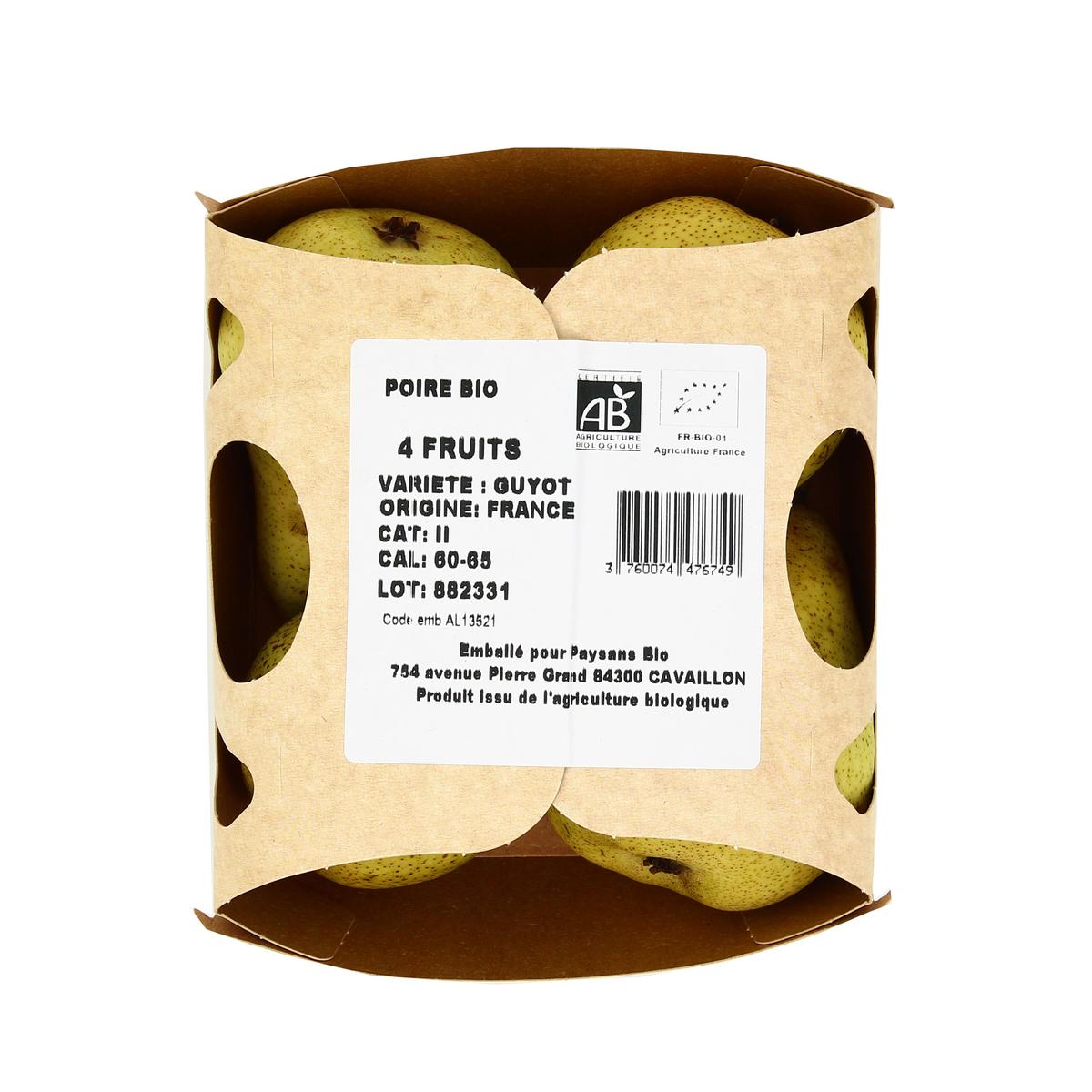 3760074476749 - Les Paysans Bio - Poire Guyot